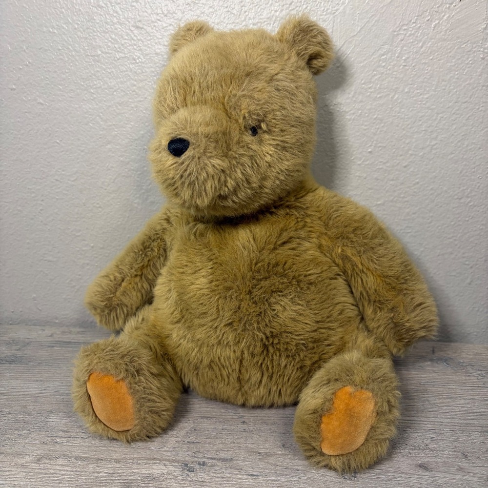 Disney Gund Classic Pooh Plush Bear Shaggy Tan Vintage Style Stuffed Animal